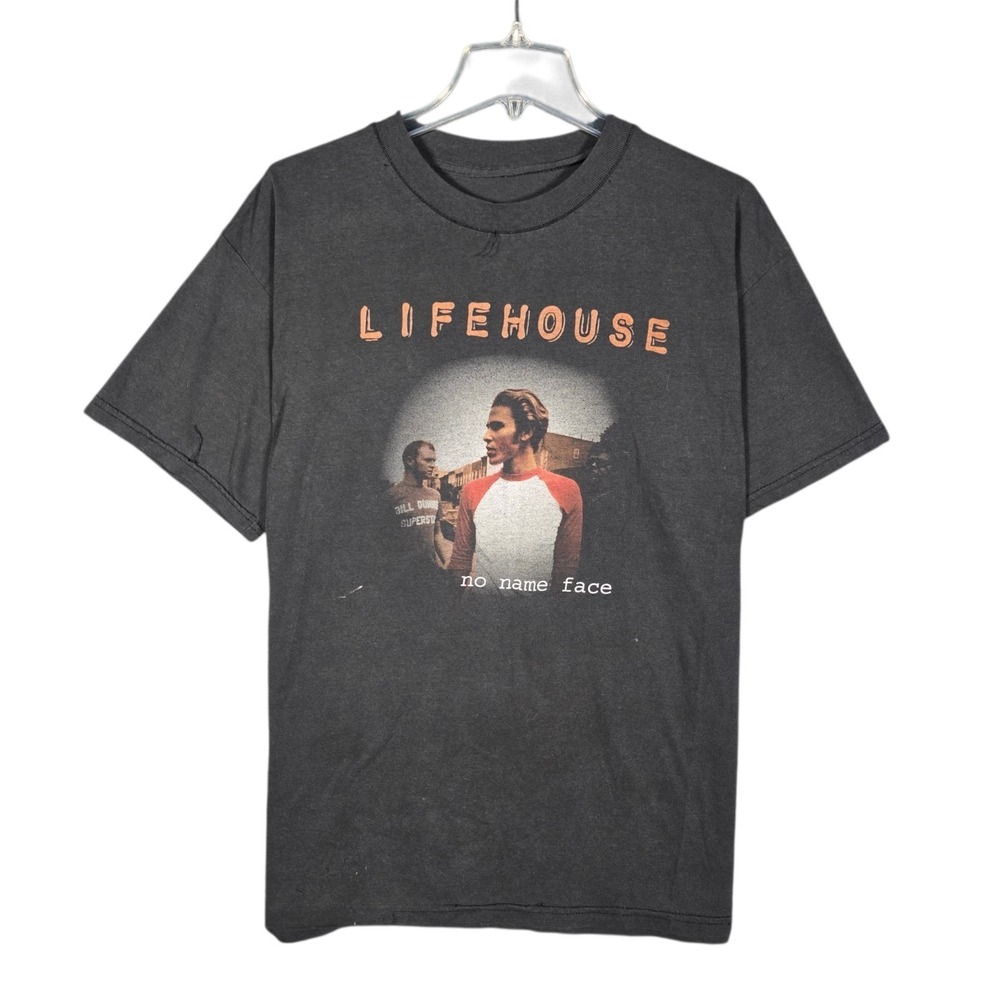 Vintage Lifehouse T-Shirt Mens Large No Name Face Album Cover Band Tour Black